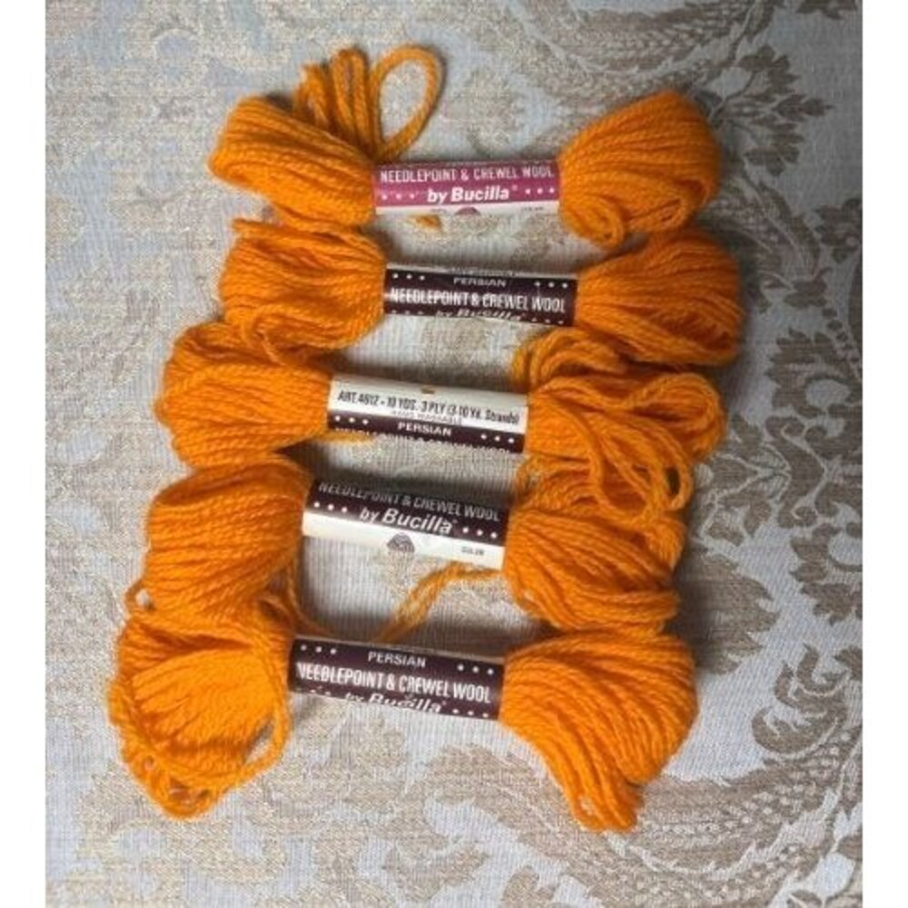 Bucilla Lot Of 5 Persian Needlepoint + Crewel 100% Virgin Wool Yarn Color 78
